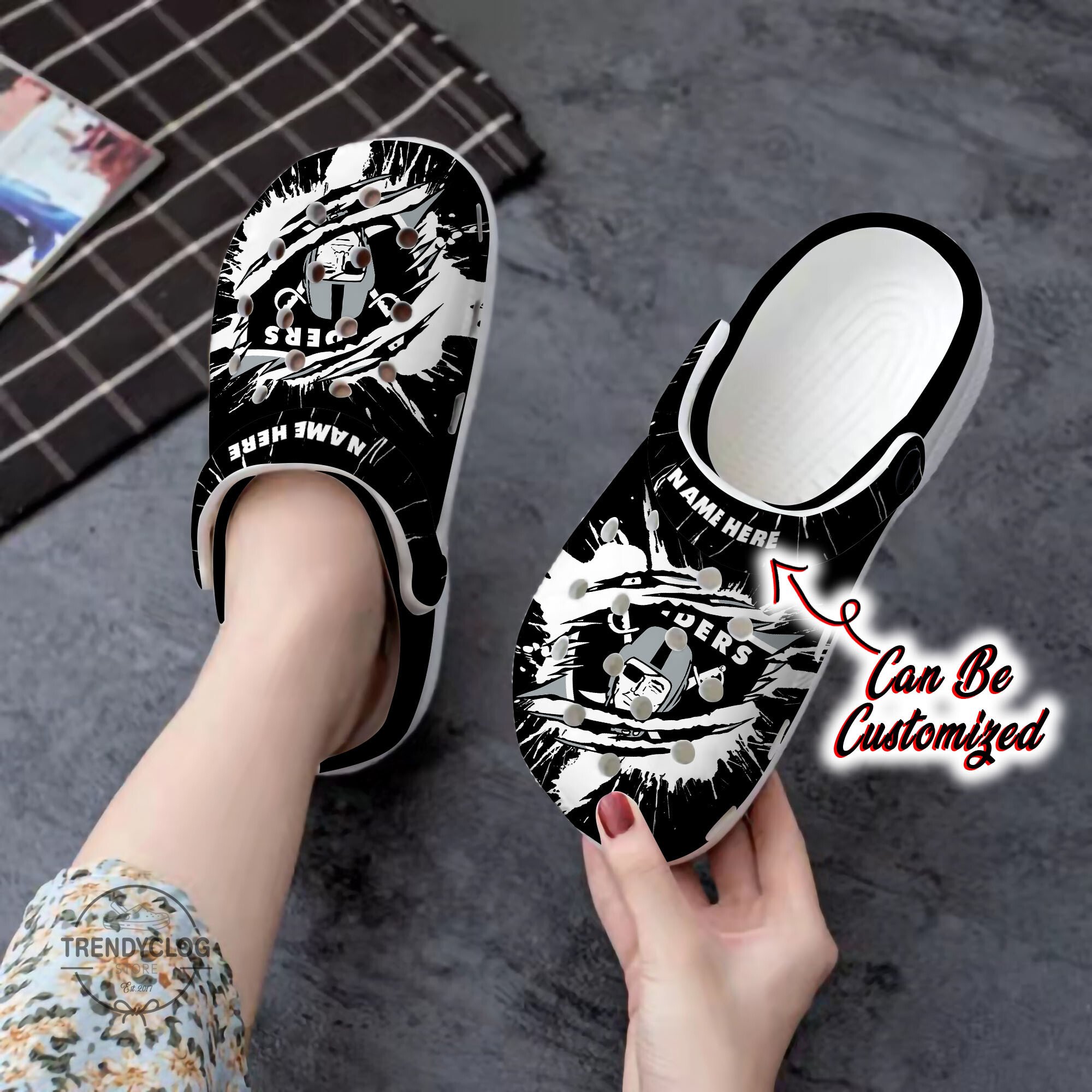 Raiders Crocs – Personalized Lv Raiders Football Ripped Claw Clog Shoes