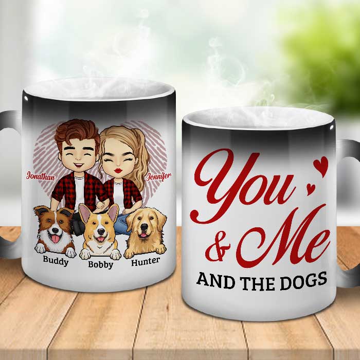 You Me And Our Dogs – Personalized Color Changing Mug – Gift For Couples, Husband Wife