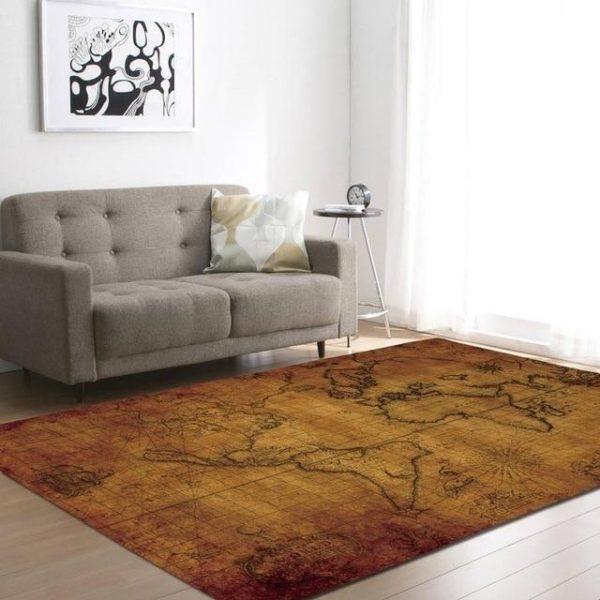 World Map Home Decor Rectangle Area Rug 6