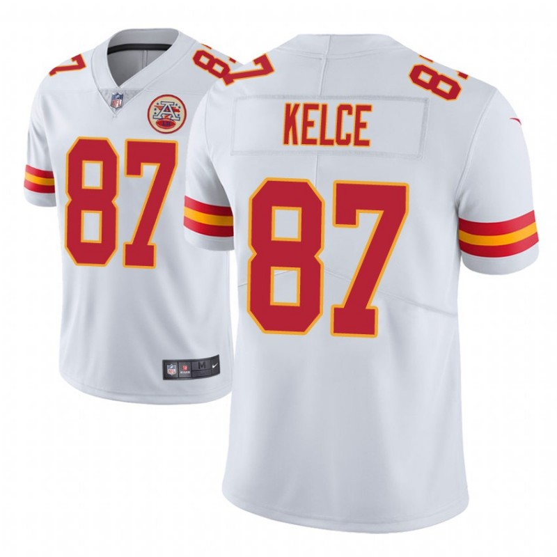 Men Travis Kelce #87 Kansas City Chiefs Vapor Untouchable Limited Player White Jersey – All Stitched, Embroidery