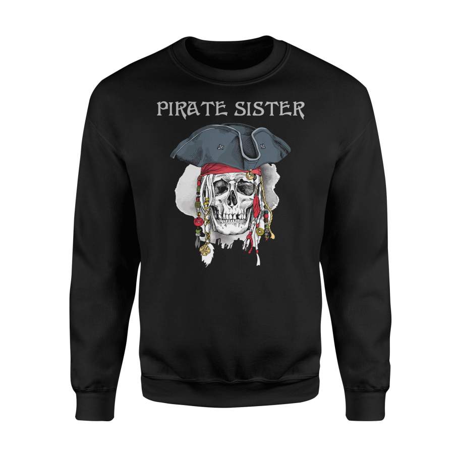 Halloween Pirate Sister Skull Head Halloween Sweatshirt