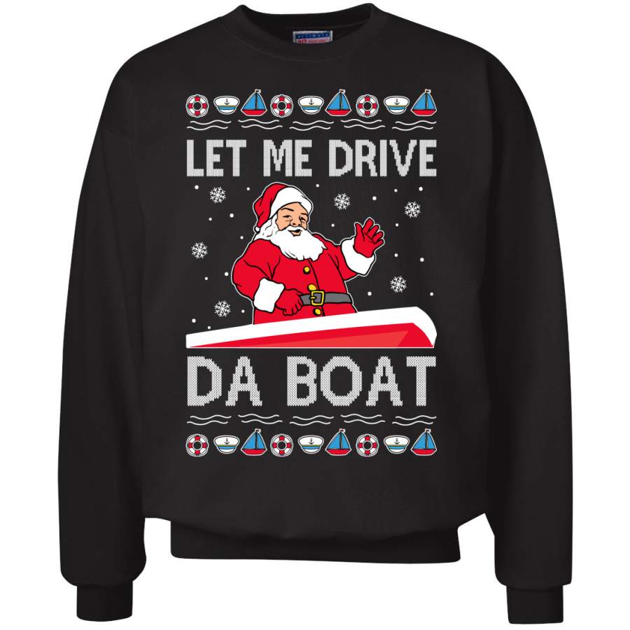 Kodak Black Let Me Drive Da Boat Funny Xmas Meme Ugly Christmas Sweater Crewneck Graphic Sweatshirt