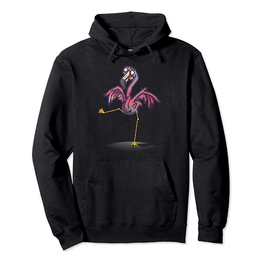 Zombie Flamingo Happy Flamingoween Pink Flamingos Halloween Hoodie Premium Tee