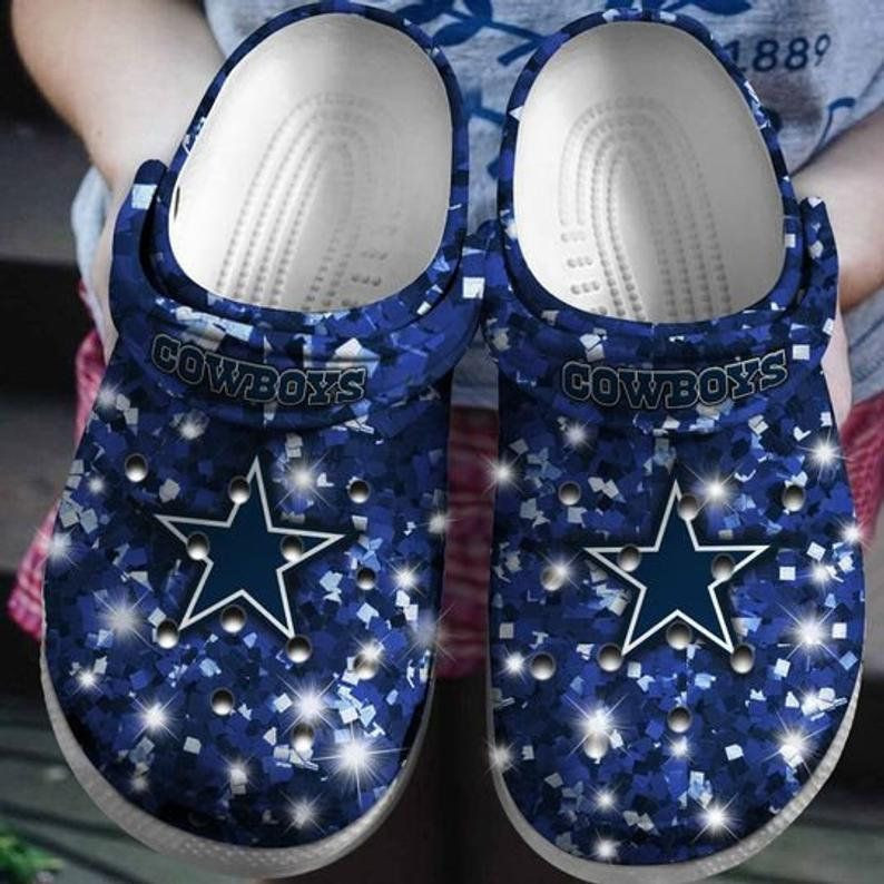 Dallas Cowboys Star & Sky Pattern Crocs Classic Clogs Shoes In Blue