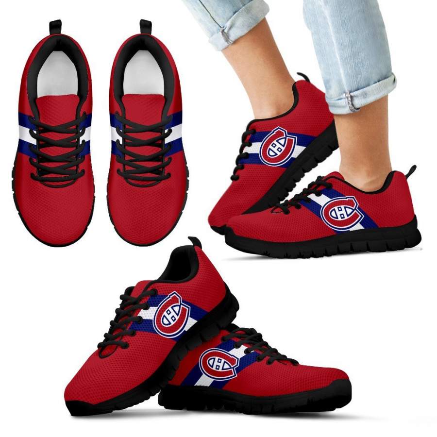 Three Colors Vertical Montreal Canadiens Sneakers