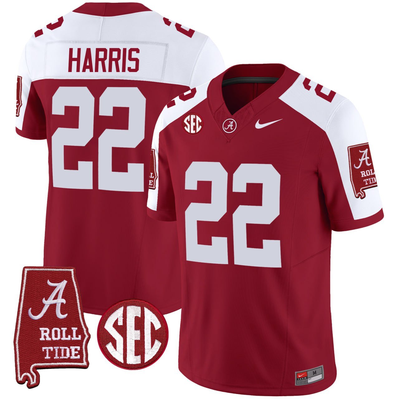 Najee Harris Alabama Crimson Tide Crimson Alternate Jersey – All Stitched