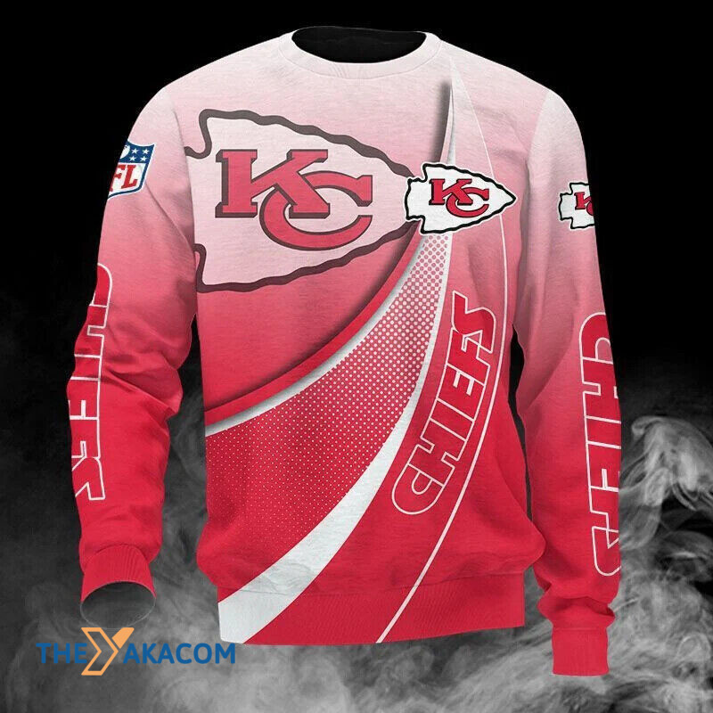 Kansas City Chiefs Ombré For Fan Gift Sweatshirt Long Sleeve Crewneck Casual Pullover Top