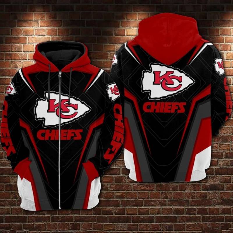 Kansas City Chiefs Logo Head Coach Andy Reid Professional American Football Team Based In Kansas City Best Gifts For Chiefs Fans All Over Print Zip Hoodie S-3Xl