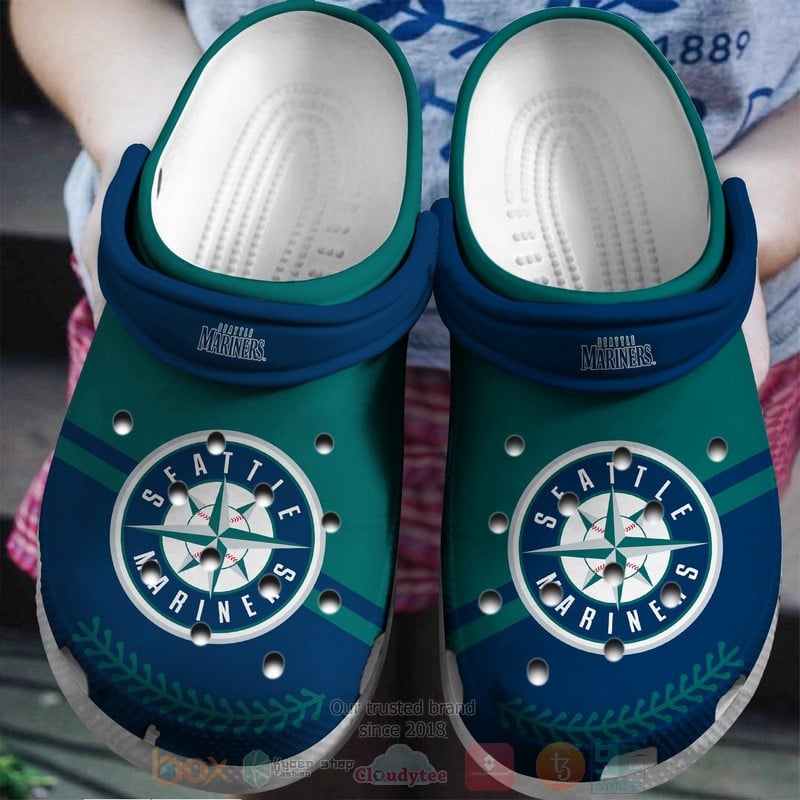 Seattle Mariners Blue-Green Crocs Crocband Shoes