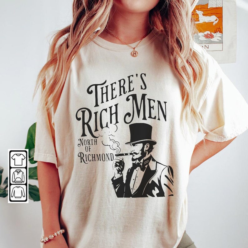 Rich Men North Of Richmond Music Shirt, Oliver Anthony Vintage 90S Graphic Tee V2, Western Usa Flag Retro Unisex Gift For Fan