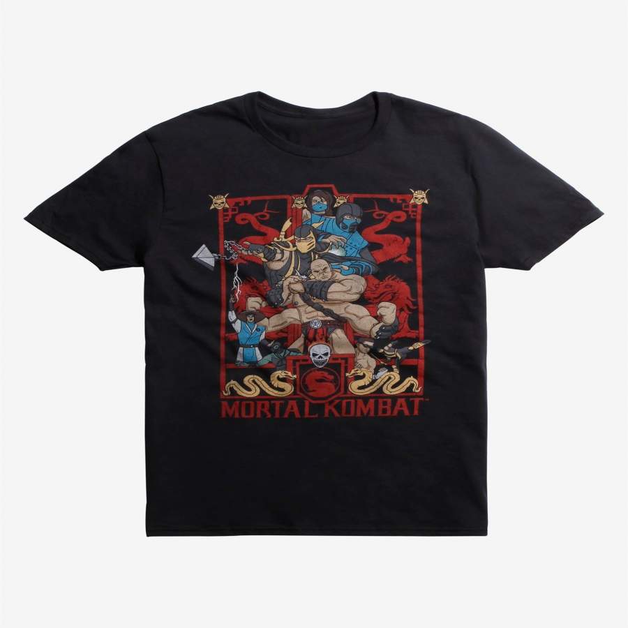 Fashion Men’s T-Shirt MORTAL KOMBAT VINTAGE CHARACTERS T-SHIRT Mens Cotton T-Shirt Funny T-shirts