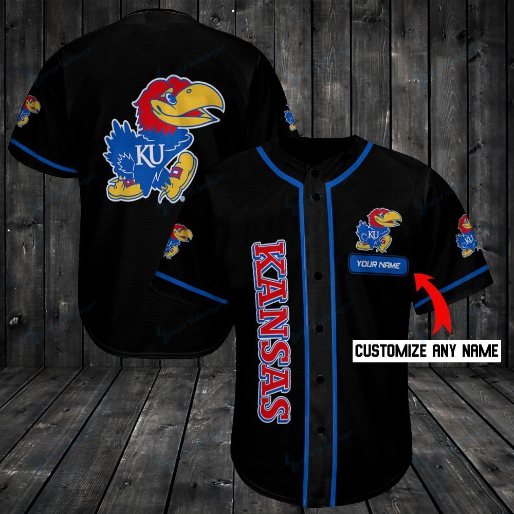 Kansas Jayhawks Personalized Baseball Jersey Shirt 79