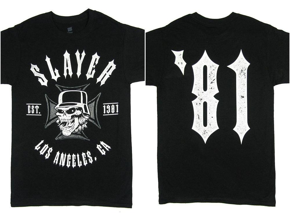 Vintage Slayer Cross ’81 Est. 1981 Skull Black T Shirt