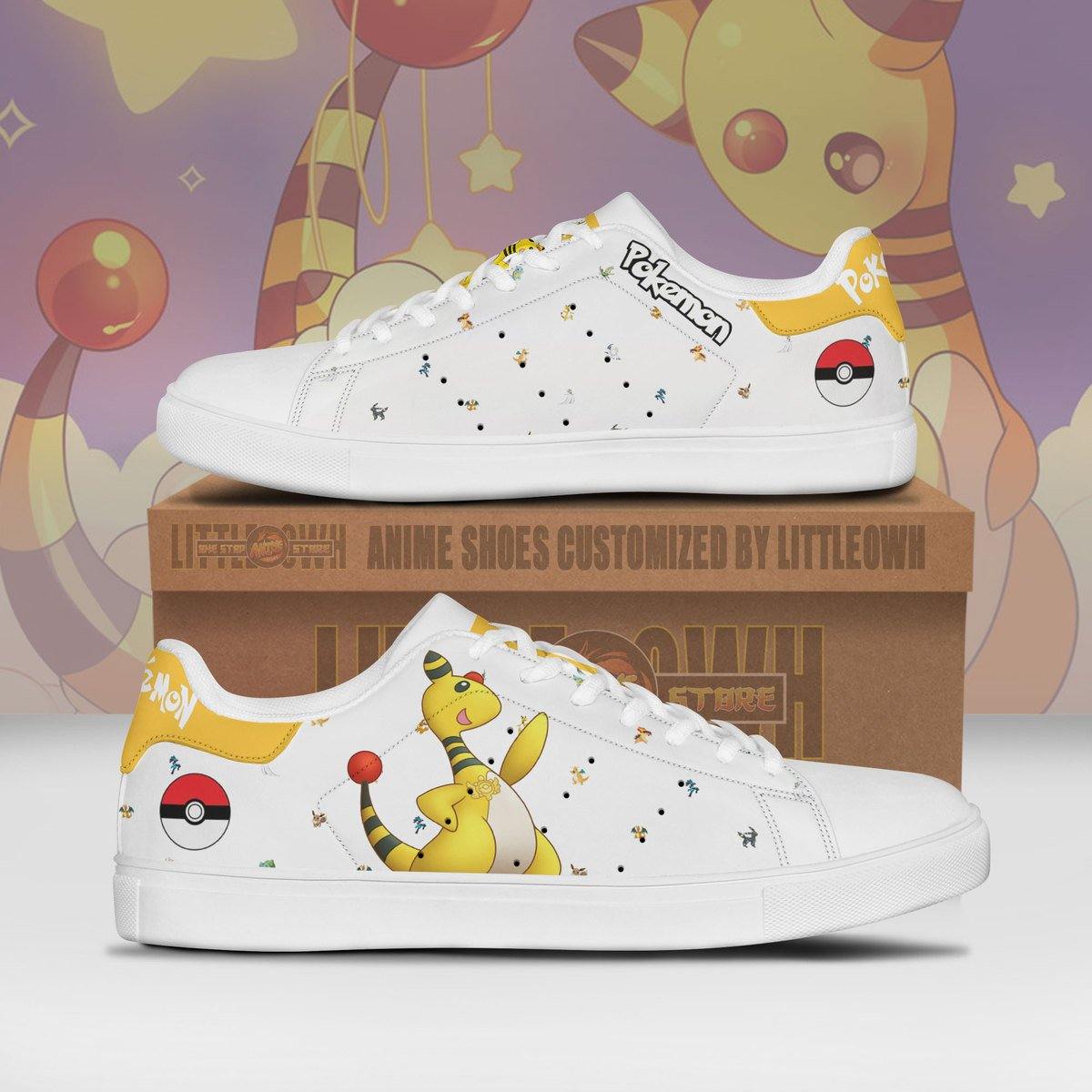 Pokemon Ampharos Skateboard Shoes Custom Anime Sneakers