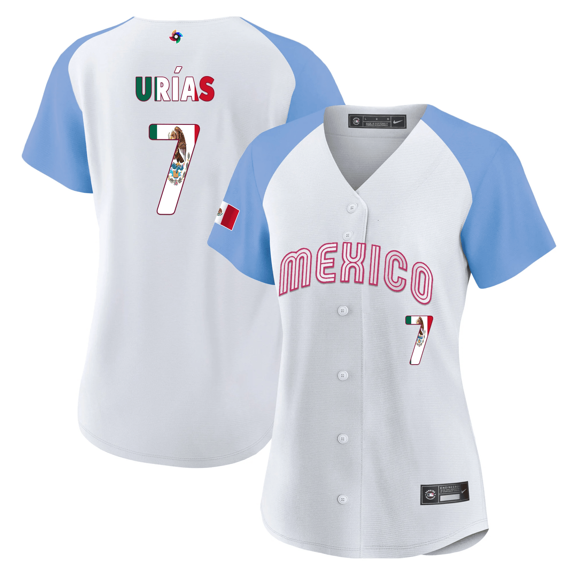 Women’S Mexico 2023 World Baseball Flag Jersey – All Stitched