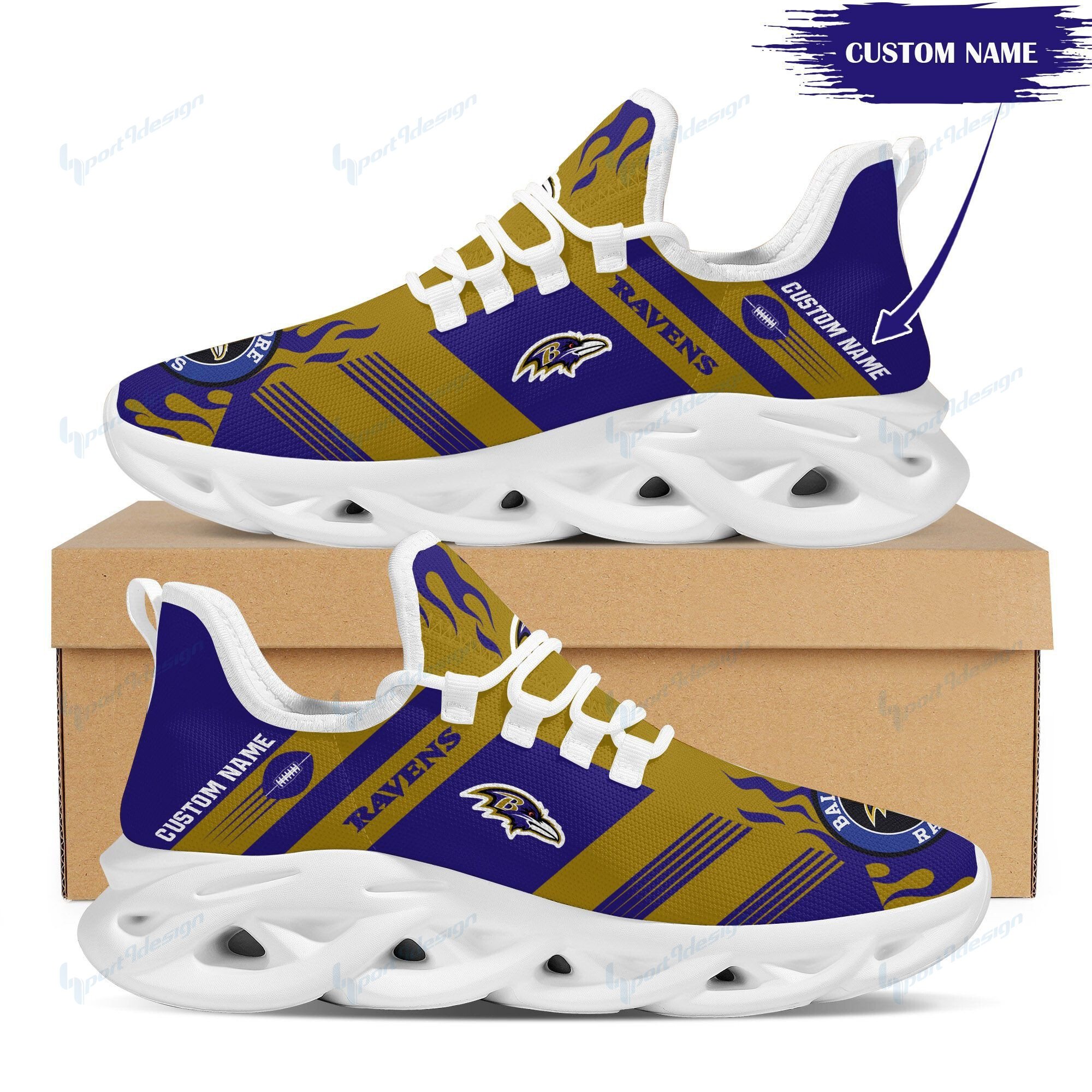 Baltimore Ravens Personalized Yezy Running Sneakers Bb576