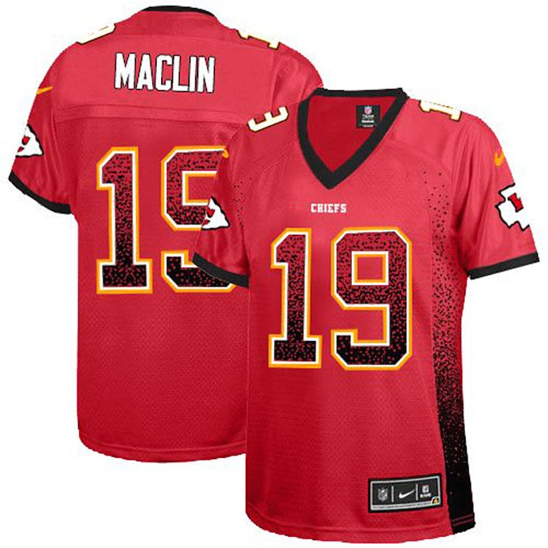 Women Jeremy Maclin #19 Kansas City Chiefs Red Drift Fashion Jersey