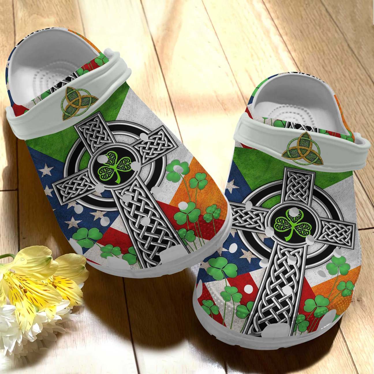 Irish Personalized Clog, Custom Name, Text Celtic Trinity Knot, Fashion Style For Women, Men, Kid, Print 3D