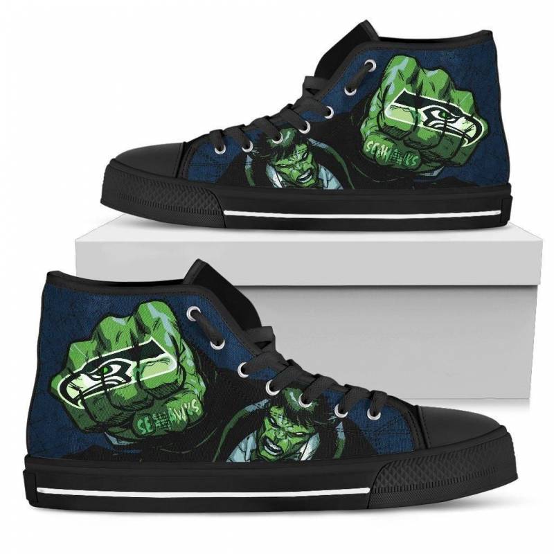 Hulk Punch Seattle Seahawks High Top Shoes #609