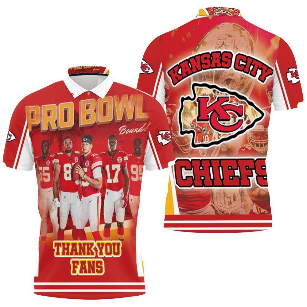 Kansas City Chiefs 2021 West Division Pro Bowl 3D Polo Shirt All Over Print Jersey