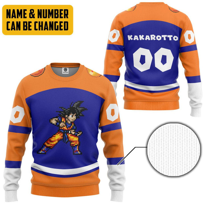 Personalized Dragon Ball Z Pixel Goku Ugly Christmas Sweater – All Over Print 3D Sweater