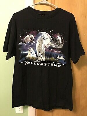 Vintage shirt Yellowstone 1990s Wolf Indian shirt