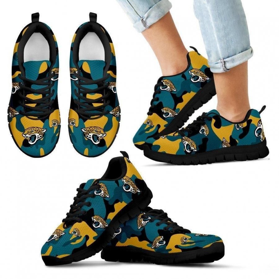 Jacksonville Jaguars Cotton Camouflage Fabric Military Solider Style Sneakers #285