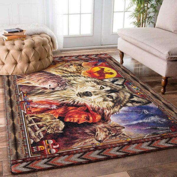 Wolf Art Home Decor Rectangle Area Rug 17