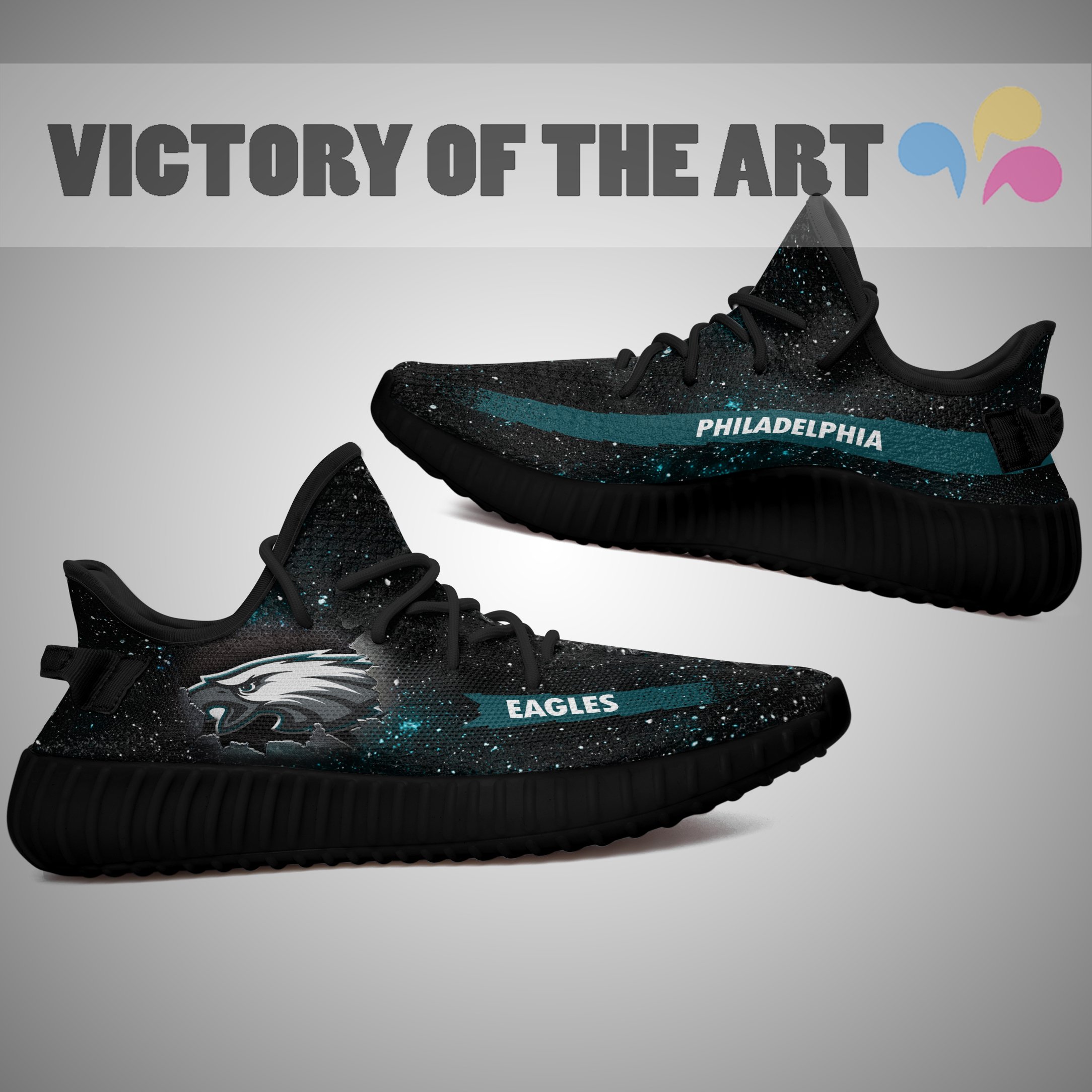 Art Scratch Mystery Philadelphia Eagles Shoes Yeezy