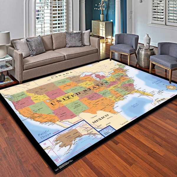 Map Usa Time Zones Rug, Living Room  &hellip;