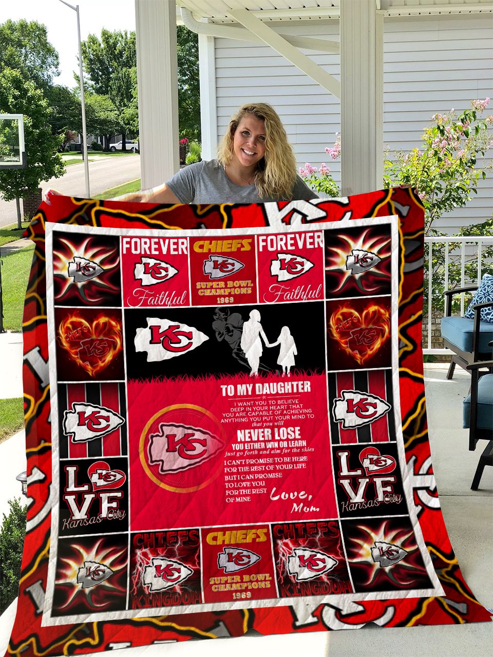 Kansas City Chiefs – To My Daughter – Love Mom Quilt Blanket
 
190+ Customer Reviews