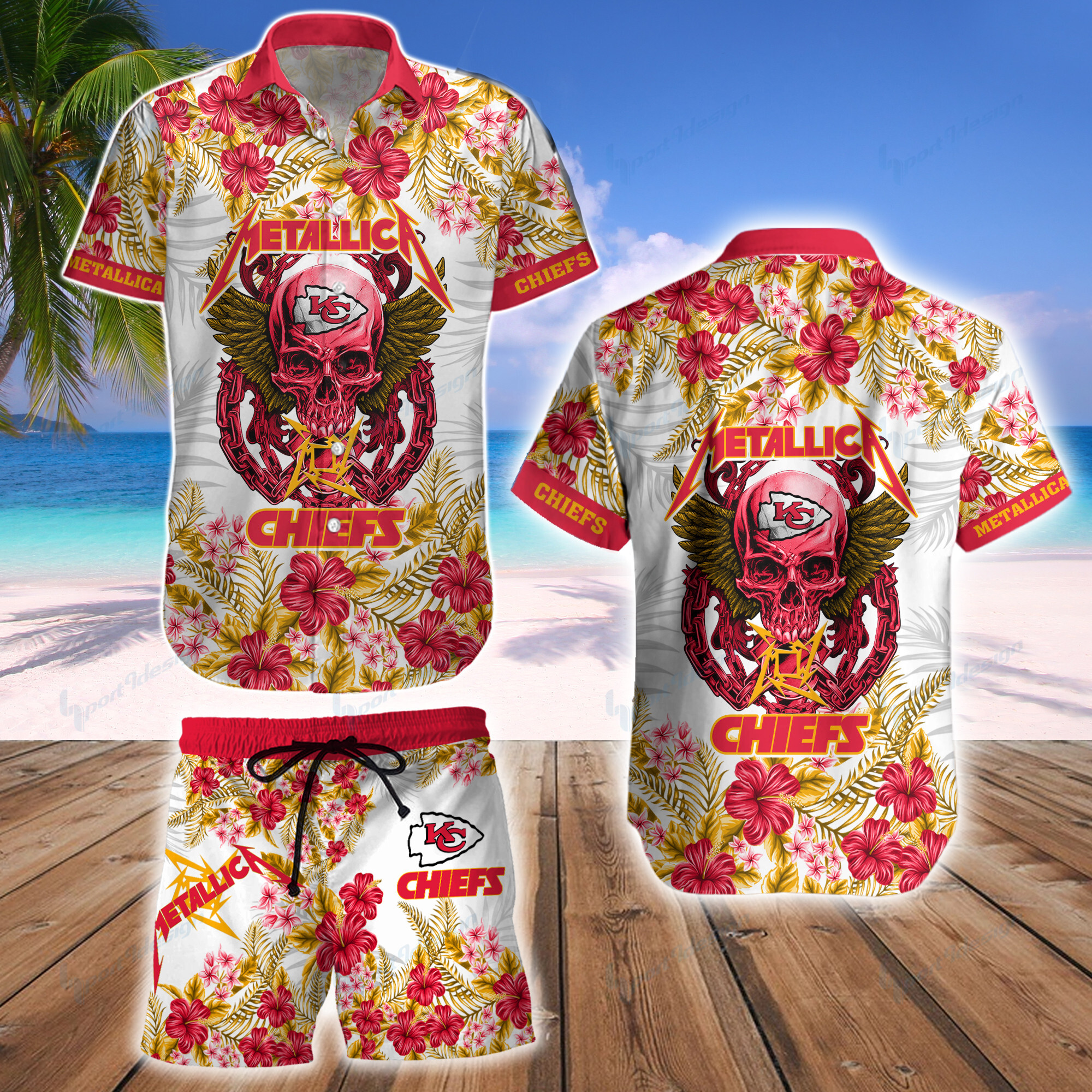 Kansas City Chiefs Hawaii Shirt & Shorts Bg340