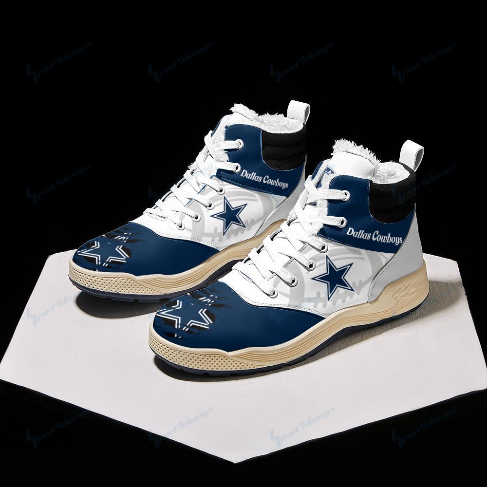 Dallas Cowboys Winter High Top Fashion Sneaker 01