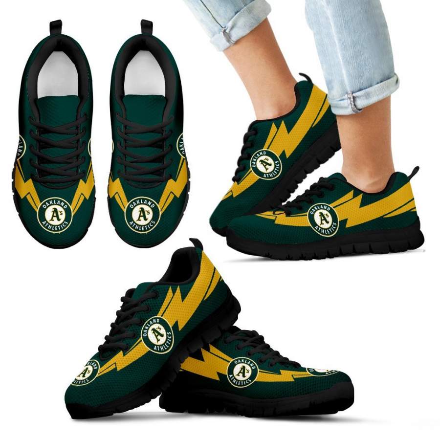 Three Amazing Good Line Charming Logo Oakland Athletics Sneakers