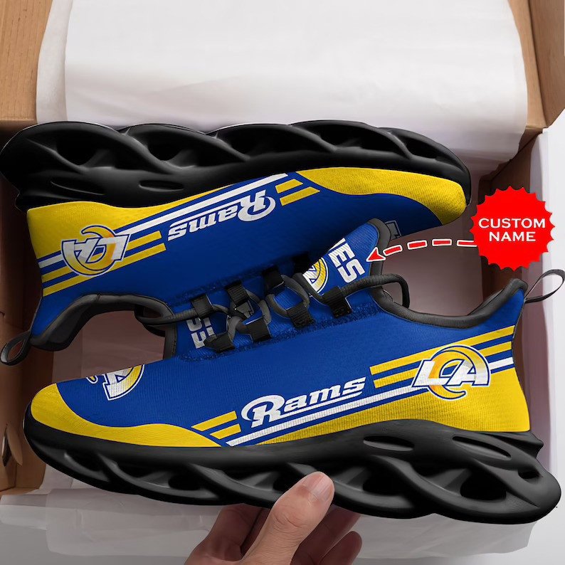 Custom Name Los Angeles Rams Max Soul Shoes