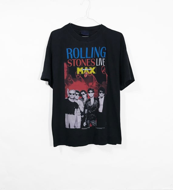 Vintage 1994 The Rolling Stones Shirt Live At The Max Rare Psychodelic Rock And Roll Blues Band Promo Concert Tour Merchandise Black Shirt