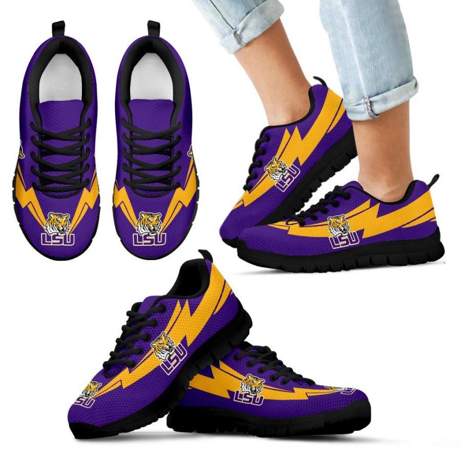 Three Amazing Good Line Charming Logo LSU Tigers Sneakers