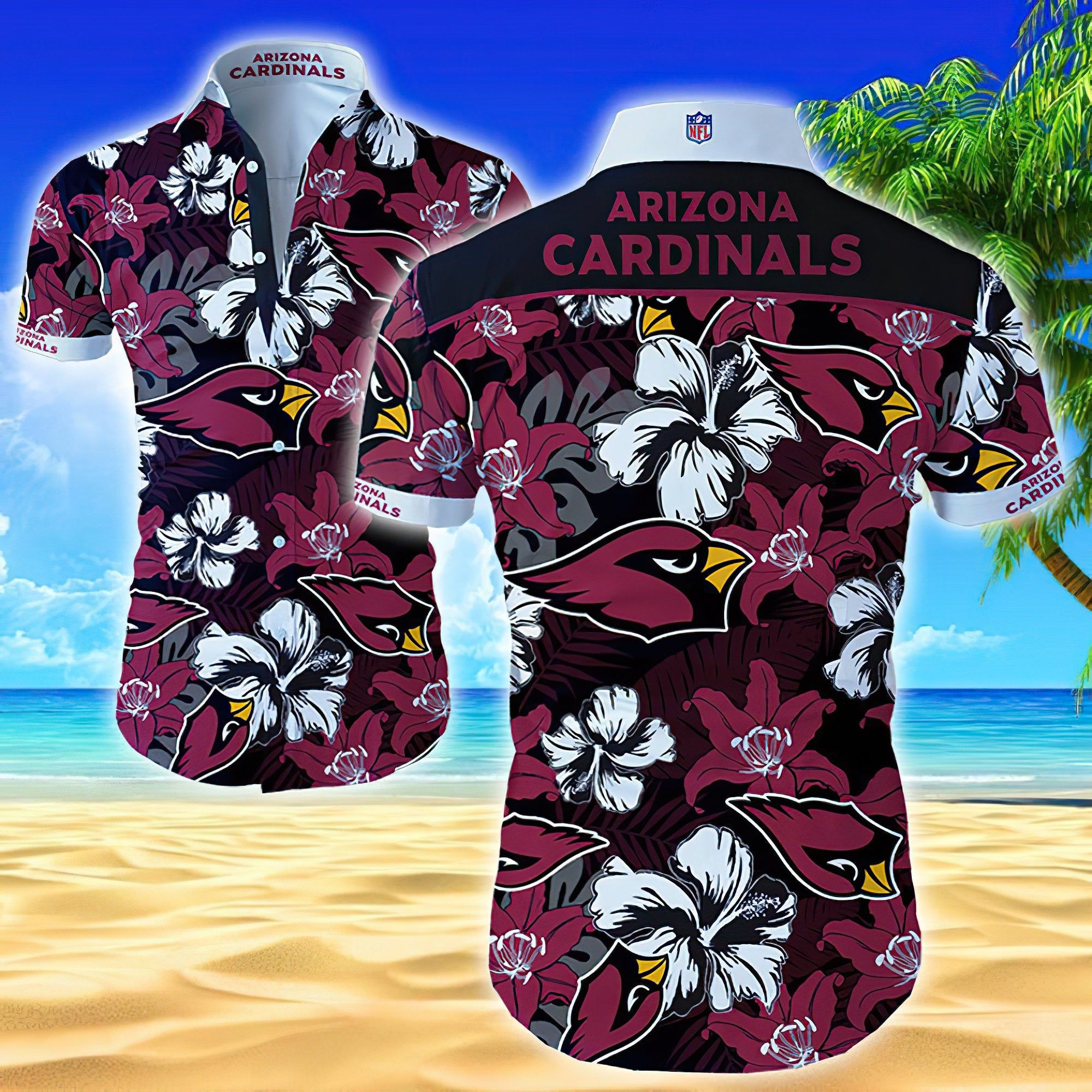 Arizona Cardinals Nfl Hawaiian Shirt ,Designed Hawaii Shirt, Beautiful Team Hawaiian Shirt, Family Gift