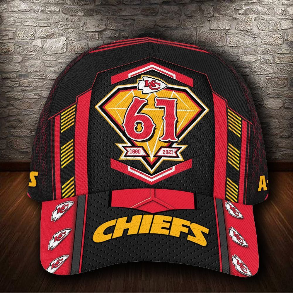 Personalized Kansas City Chiefs 61 Years Anniversary 1960 2021 All Over Print 3D Baseball Cap