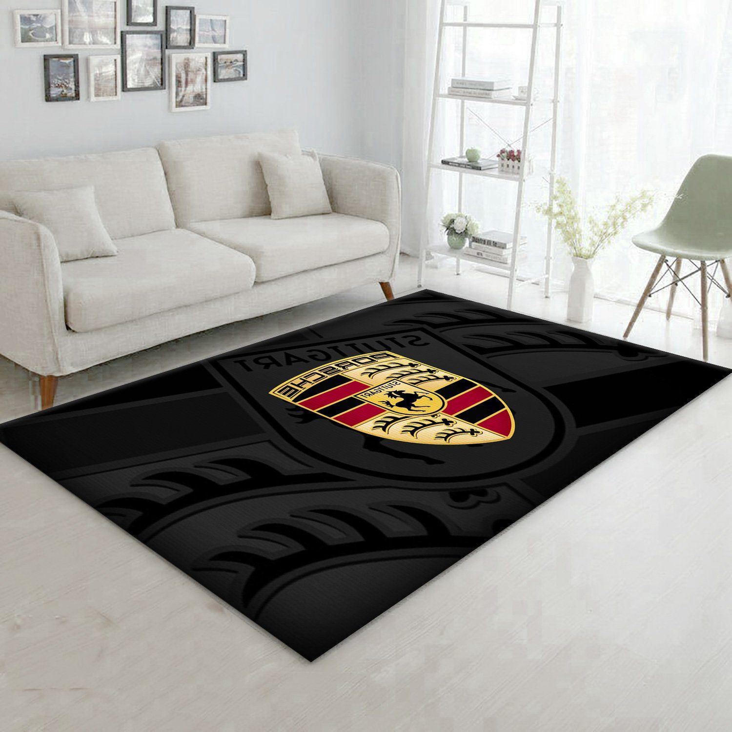 Porsche Logo Ver3 Area Rug Living Room Rug Family Gift Decor Area Rug For Living Room Bedroom Rug Home Decor