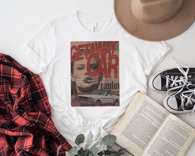Taylor Swift Getaway Car T-Shirt, Album Cover Tee, Vintage Taylor Swift Merch Tee, Eras Tour Shirt, Swiftie Mom Gift
