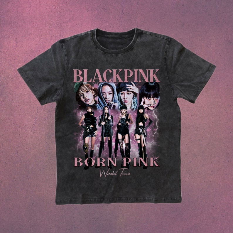 Black Pink Kpop Graphic T Shirt 90’S Bootleg