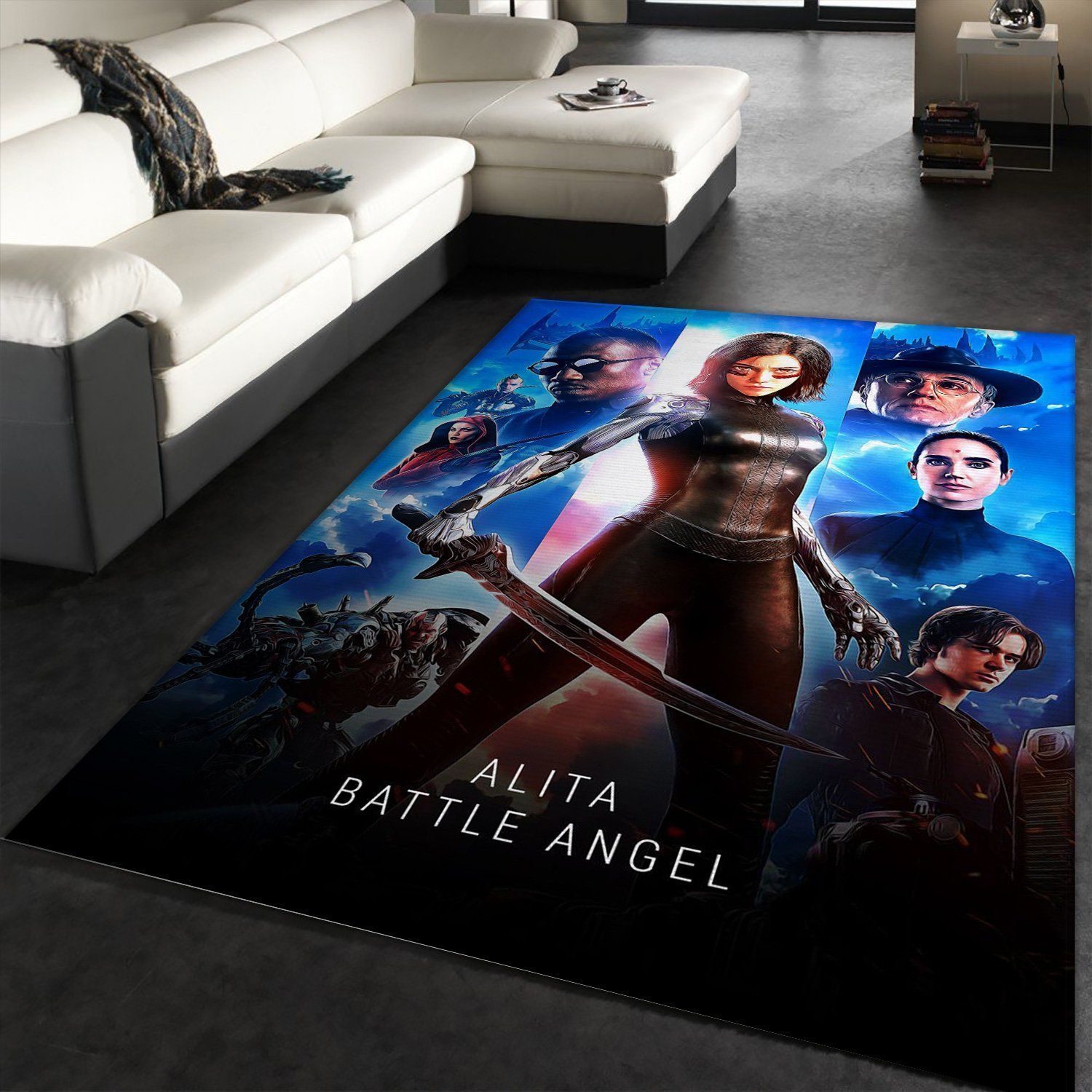 Alita Battle Angel Rug Art Painting Movie Rug All Over Print Logo Custom Area Rug Carpet Full Sizes Home Living Rug Carpet Decor MLB x Fashionfrontiers