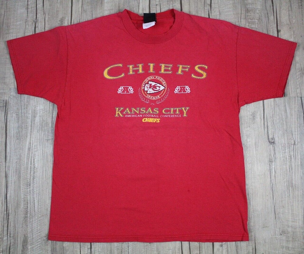 Vintage 90S Kansas City Chiefs Graphic T Shirt Red