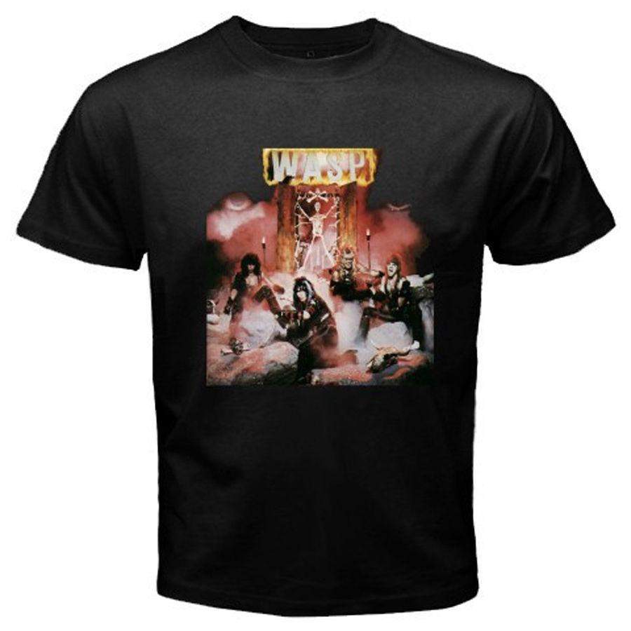 Wasp W.A.S.P. Metal Rock Band Legend Mens Black T Shirt