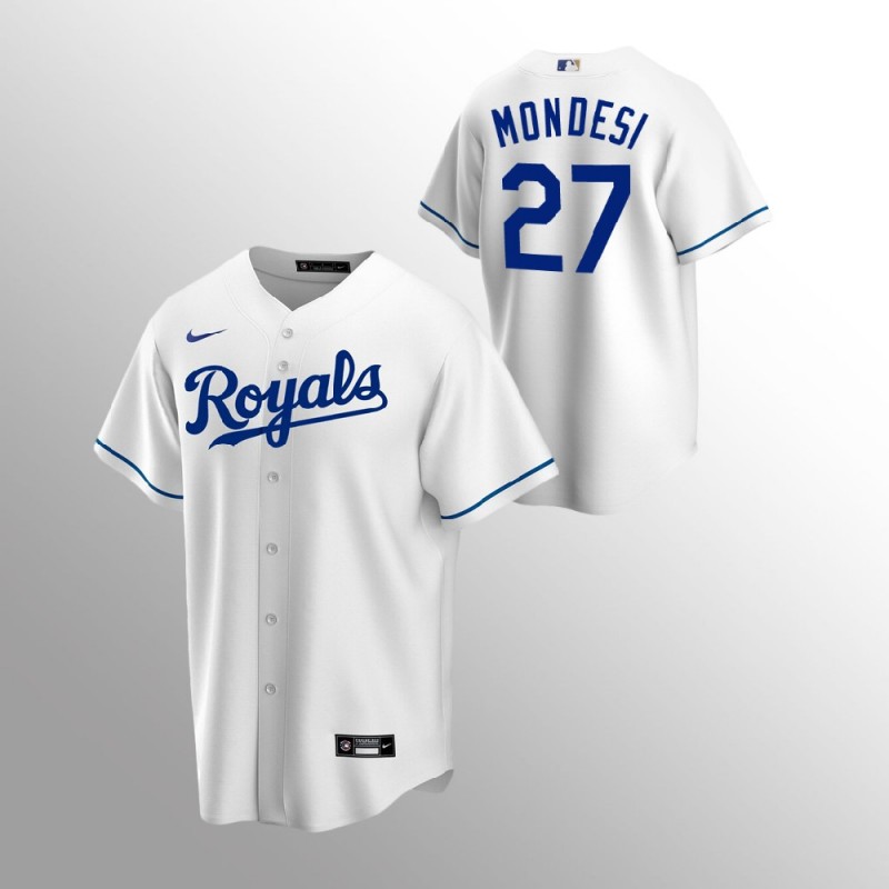 Men’S Kansas City Royals Adalberto Mondesi #27 White   Home Jersey – All Stitched, Embroidery