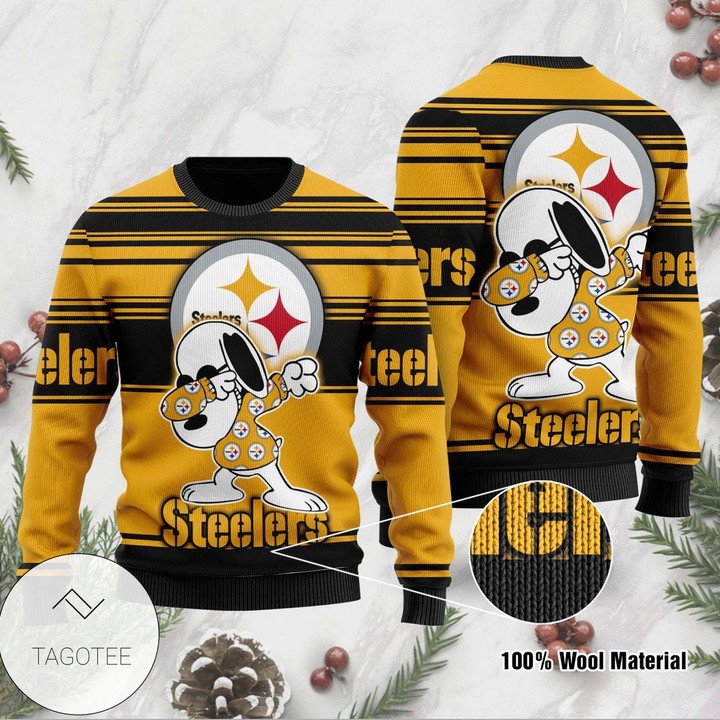 Pittsburgh Steelers Spoopy Ugly Christmas Golden Black Gift For Fan Ugly Wool Sweater Christmas