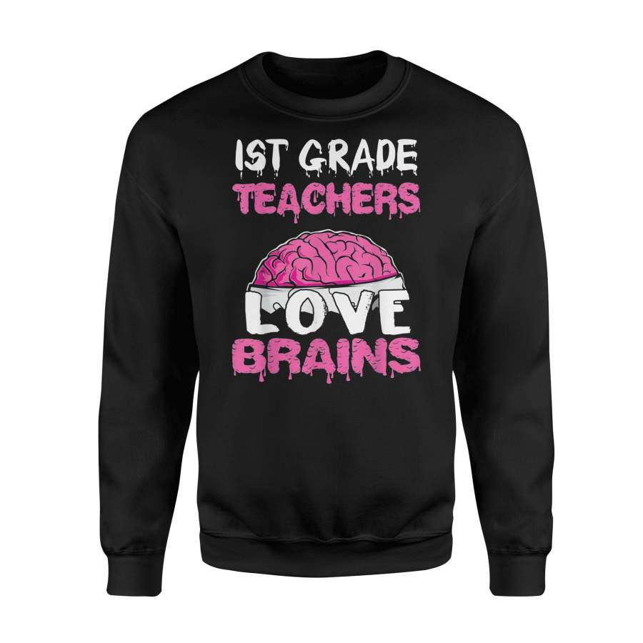 1st Grade Teacher Love Brains Funny Halloween – Standard Fleece Sweatshirt