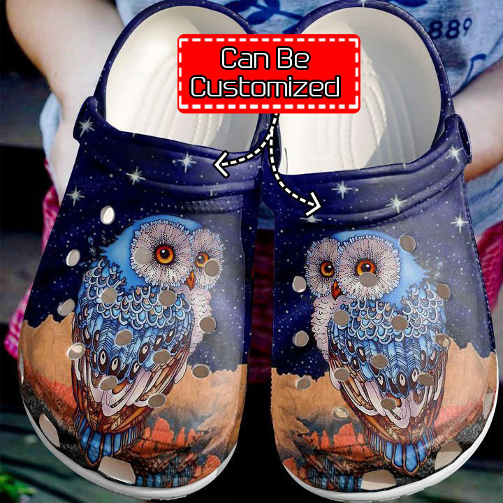 Animal Crocs – Personalized Owl Night Clogs Shoes For Men And Women