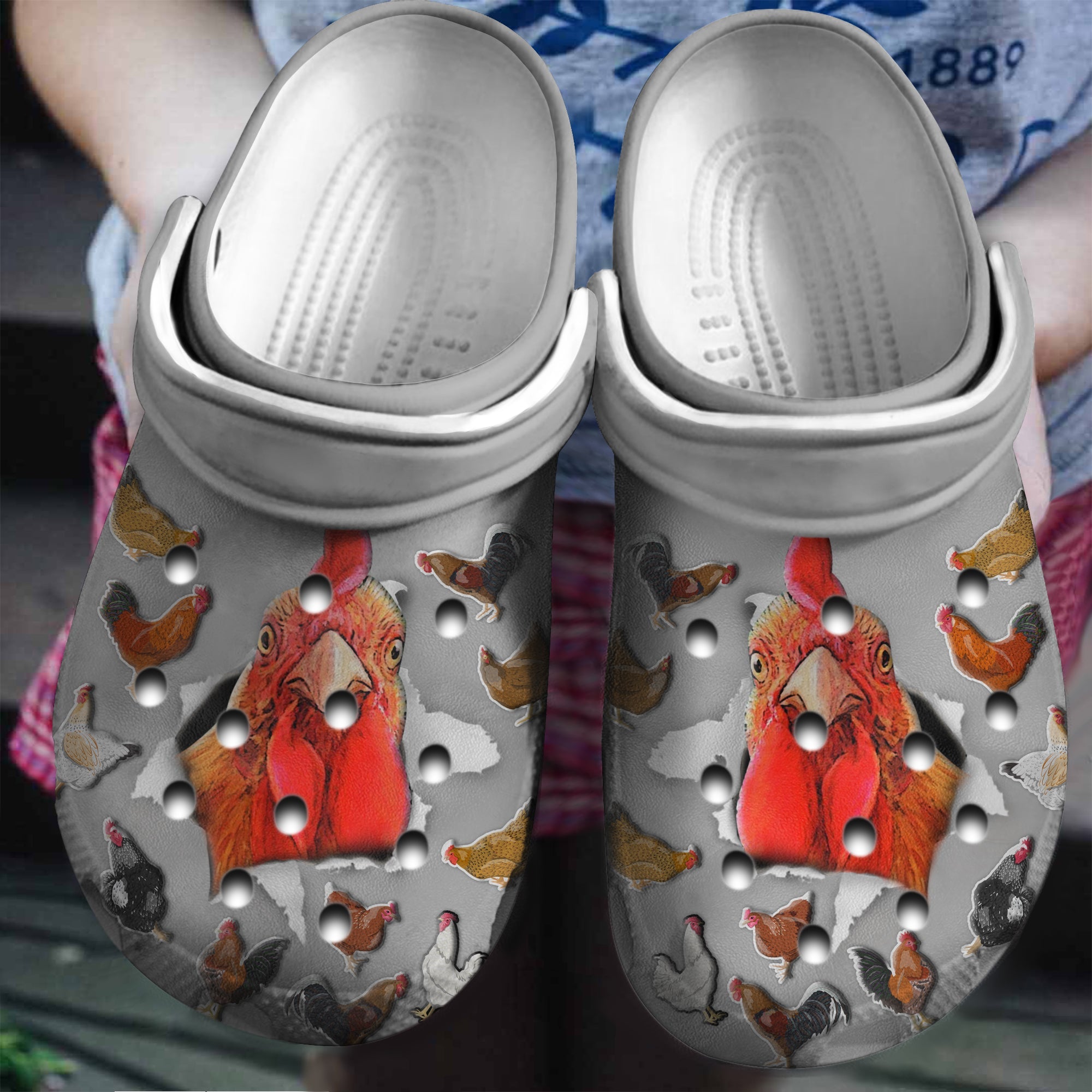 Chicken Hole Custom Crocs Shoes Birthday Gift – Halloween Shoes Croc Gift – Cr-Drn013